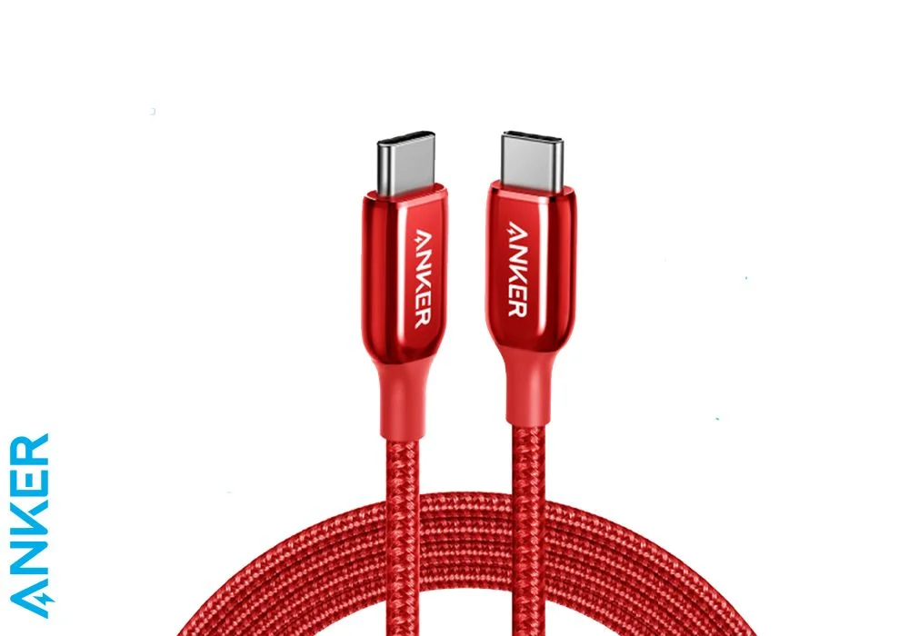 PowerLine III USB C to USB C 2.0 Cable 3ft Naylon Red